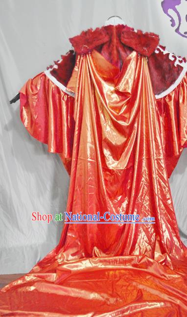 Traditional Chinese Han Dynasty Wedding Red Hanfu Dress Ancient Swordswoman Embroidered Costume for Women