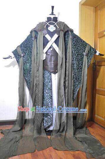 Traditional Chinese Cosplay Swordsman Hanfu Clothing Ancient King Taoist Priest Embroidered Costume for Men