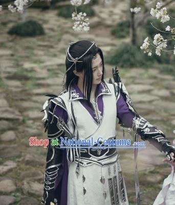 Traditional Chinese Cosplay Nobility Childe Hanfu Clothing Ancient Swordsman Royal Highness Embroidered Costume for Men