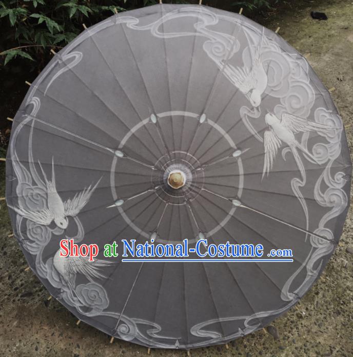 Traditional Chinese Handmade Grey Umbrellas Ancient Swordswoman Hanfu Umbrella for Women