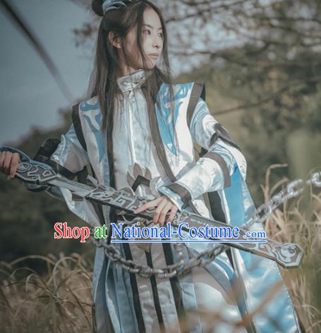 Traditional Chinese Cosplay Nobility Childe Hanfu Clothing Ancient Swordsman Embroidered Costume for Men