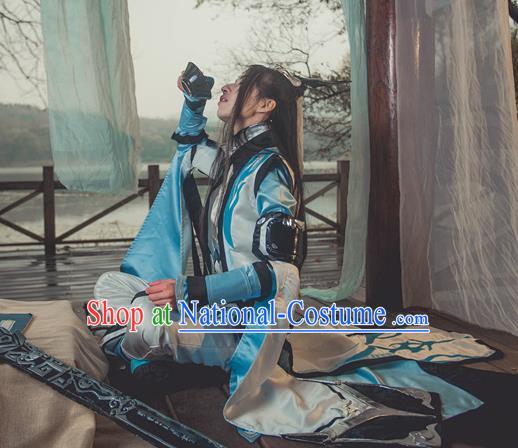 Traditional Chinese Cosplay Nobility Childe Hanfu Clothing Ancient Swordsman Embroidered Costume for Men