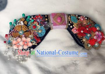 Traditional Chinese Qing Dynasty Palace Lady Headwear Ancient Manchu Hair Accessories for Women