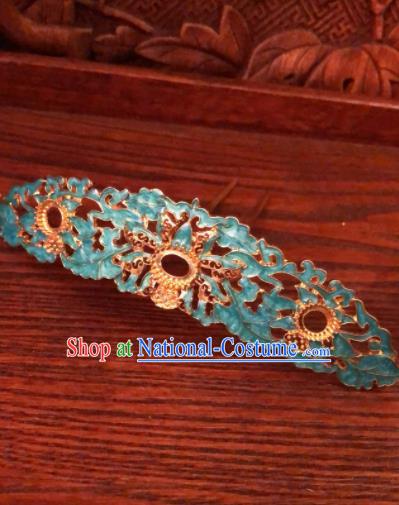 Traditional Chinese Ming Dynasty Queen Hairpins Cloisonne Hair Crown Handmade Ancient Palace Hair Accessories for Women