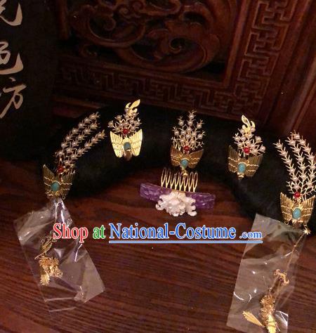 Traditional Chinese Qing Dynasty Palace Lady Phoenix Coronet Headwear Ancient Manchu Hair Accessories for Women