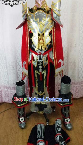 Traditional Chinese Cosplay General Armour Clothing Ancient Swordsman Embroidered Costume for Men