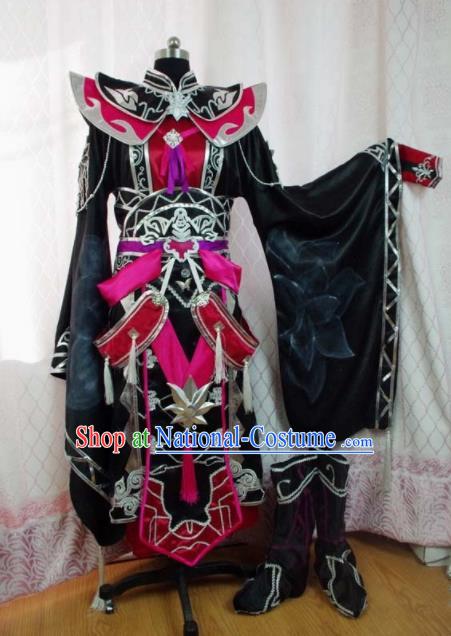 Traditional Chinese Cosplay Warrior Knight Clothing Ancient Swordsman Embroidered Costume for Men