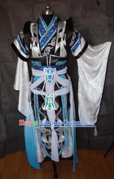 Traditional Chinese Cosplay Royal Highness Clothing Ancient Swordsman Embroidered Costume for Men