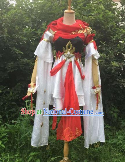 Traditional Chinese Cosplay Swordswoman Hanfu Dress Ancient Princess Embroidered Costume for Women