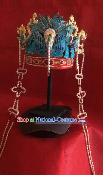 Traditional Chinese Ming Dynasty Queen Phoenix Coronet Headwear Ancient Palace Empress Hair Accessories for Women