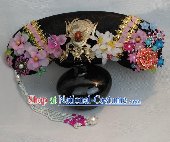 Traditional Chinese Qing Dynasty Imperial Consort Headwear Ancient Palace Manchu Hair Accessories for Women