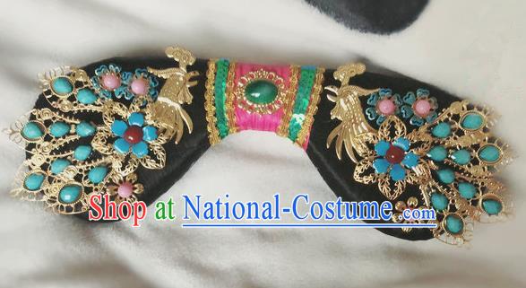 Traditional Chinese Qing Dynasty Imperial Consort Phoenix Headwear Ancient Palace Manchu Hair Accessories for Women