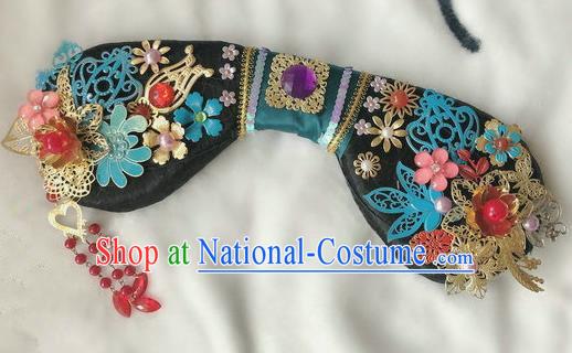 Traditional Chinese Qing Dynasty Imperial Consort Headwear Ancient Palace Manchu Hair Accessories for Women