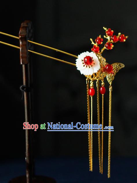 Traditional Chinese Wedding Butterfly Hairpins Tassel Step Shake Handmade Ancient Bride Hair Accessories for Women