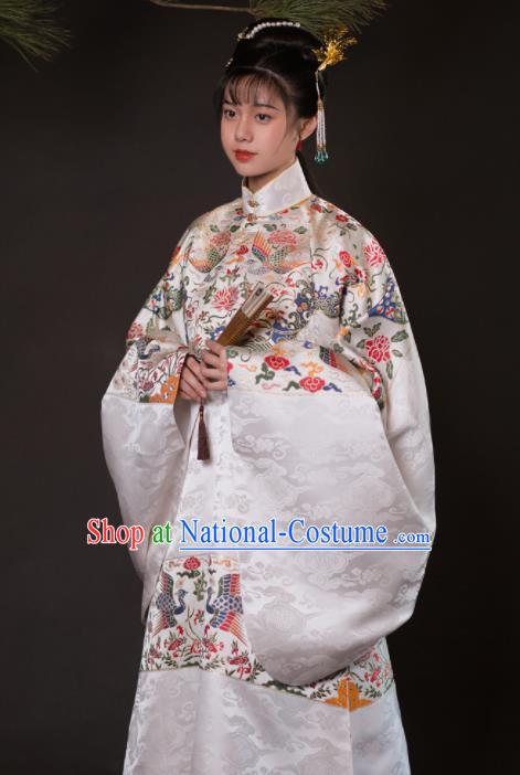 Chinese Ancient Ming Dynasty Imperial Mandate Madame Hanfu Dress Traditional Court Princess Embroidered Historical Costume for Women