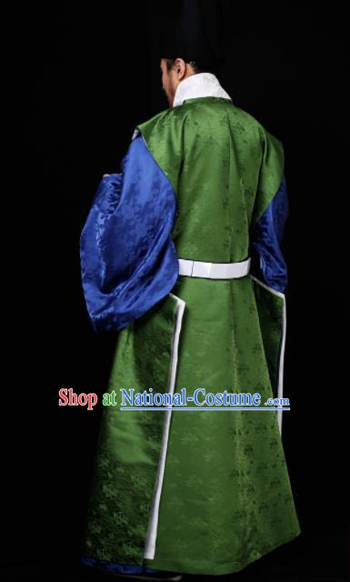 Chinese Ancient Minister Hanfu Robe Traditional Ming Dynasty Taoist Priest Embroidered Historical Costume for Men