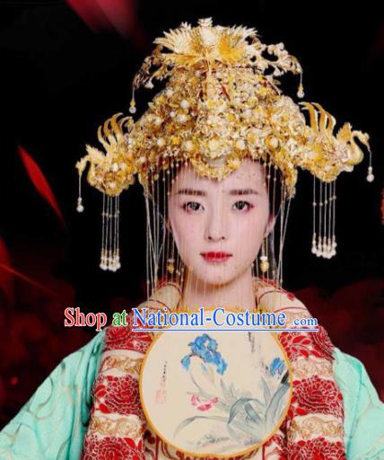 Traditional Chinese Handmade Queen Wedding Phoenix Coronet Hairpins Ancient Imperial Empress Hair Accessories for Women