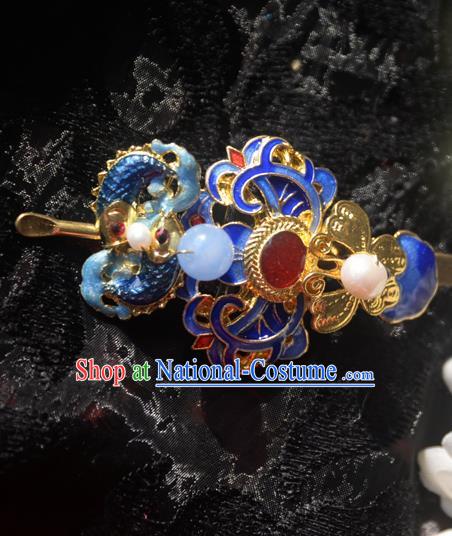 Traditional Chinese Handmade Queen Cloisonne Agate Hairpins Ancient Imperial Empress Hair Accessories for Women