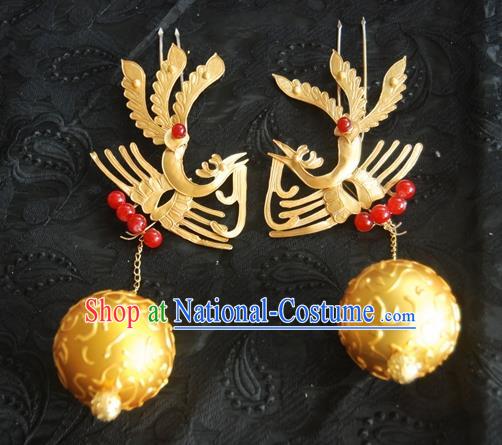 Traditional Chinese Handmade Tang Dynasty Queen Phoenix Coronet Hairpins Ancient Imperial Empress Hair Accessories for Women