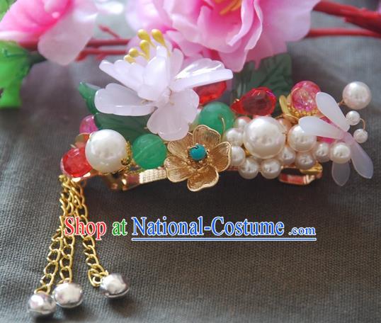 Handmade Chinese Ancient Princess Pearls Lotus Hair Claw Hairpins Headwear Hair Accessories for Women