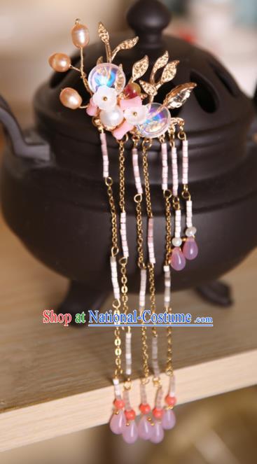 Chinese Handmade Hanfu Tassel Hair Claws Hairpins Traditional Ancient Princess Hair Accessories for Women