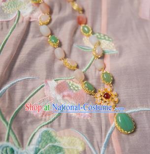 Chinese Handmade Hanfu Jade Necklace Traditional Ancient Princess Necklet Jewelry Accessories for Women