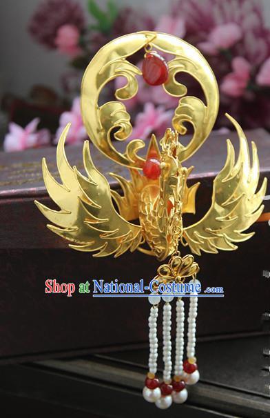 Chinese Handmade Hanfu Phoenix Coronet Hairpins Traditional Ancient Princess Hair Accessories for Women