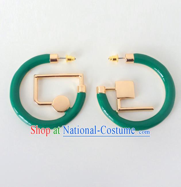 Top Grade Stage Show Green Earrings Brazilian Carnival Catwalks Ear Accessories for Women