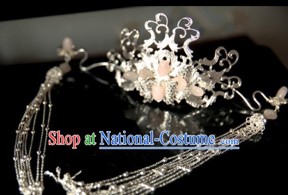 Chinese Handmade Hanfu Hairpins Tassel Hair Crown Traditional Ancient Princess Hair Accessories for Women