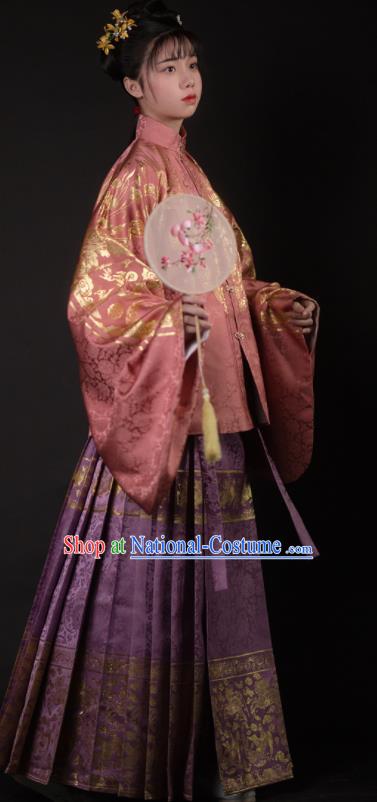 Chinese Ancient Ming Dynasty Court Lady Hanfu Dress Traditional Imperial Princess Embroidered Historical Costume for Women