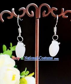 Handmade Chinese Classical Jade Ear Accessories Ancient Princess Hanfu Earrings for Women