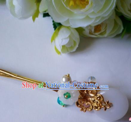 Chinese Handmade Hanfu Palace Hairpins Jade Hair Clip Traditional Ancient Princess Hair Accessories for Women