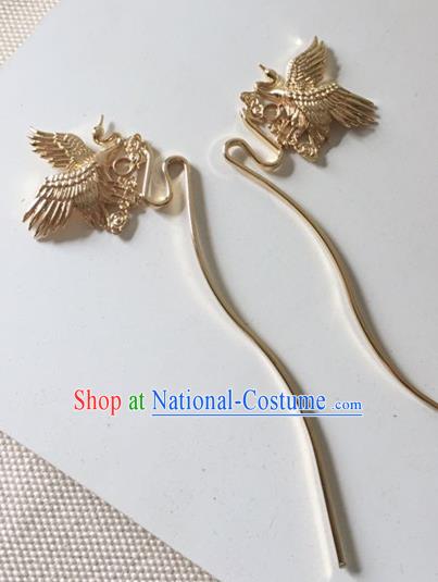 Traditional Chinese Handmade Crane Hair Clip Tang Dynasty Hanfu Hairpins Ancient Imperial Consort Hair Accessories for Women