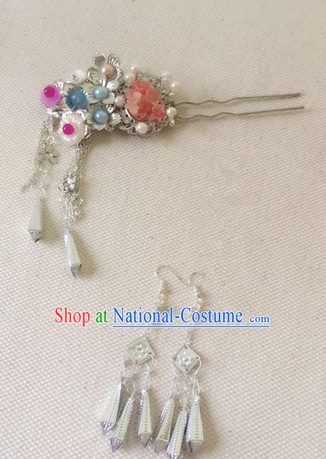 Traditional Chinese Handmade Tassel Hair Clip Hanfu Hairpins Ancient Imperial Consort Hair Accessories for Women