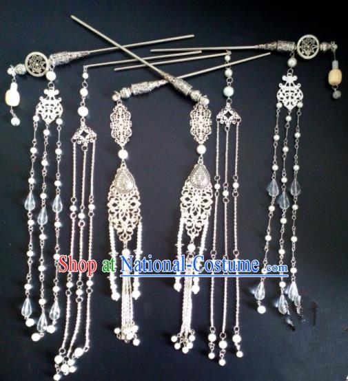 Chinese Handmade Hanfu Palace Tassel Step Shake Hairpins Traditional Ancient Princess Hair Accessories for Women