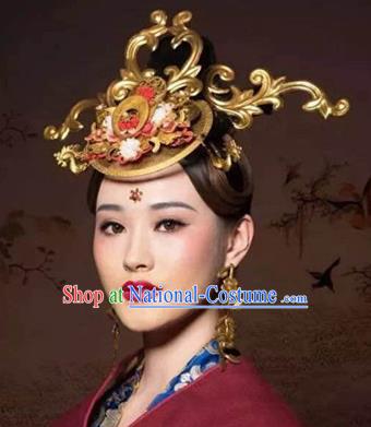 Handmade Chinese Court Phoenix Coronet Traditional Hanfu Hairpins Ancient Tang Dynasty Queen Hair Accessories for Women