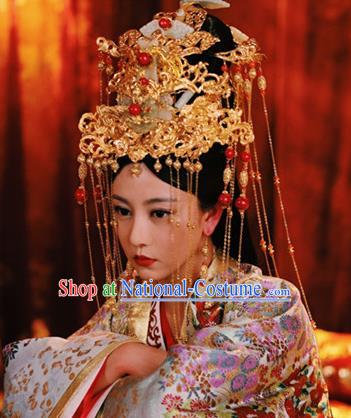 Handmade Chinese Tang Dynasty Court Hairpins Traditional Hanfu Wedding Phoenix Coronet Ancient Queen Hair Accessories for Women