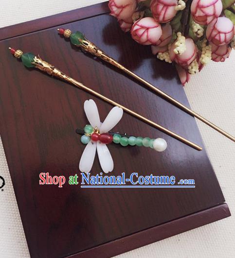 Handmade Chinese Palace Lady Dragonfly Hair Claw Hairpins Ancient Traditional Hanfu Hair Accessories for Women