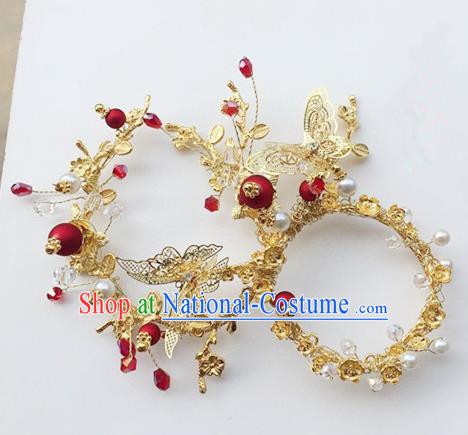 Chinese Handmade Hanfu Accessories Ancient Swordsman Golden Face Mask for Women