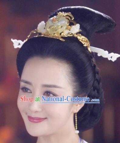 Handmade Chinese Traditional Hanfu Jade Hair Comb Hairpins Ancient Tang Dynasty Queen Hair Accessories for Women