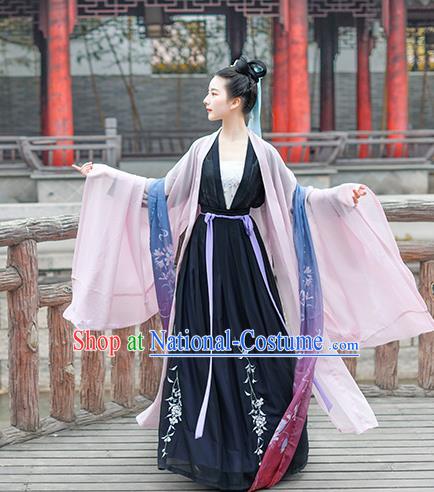 Chinese Ancient Embroidered Hanfu Dress Traditional Tang Dynasty Imperial Consort Historical Costume for Women