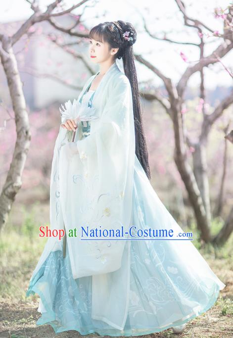 Chinese Ancient Royal Princess Embroidered Hanfu Dress Traditional Tang Dynasty Imperial Consort Historical Costume for Women