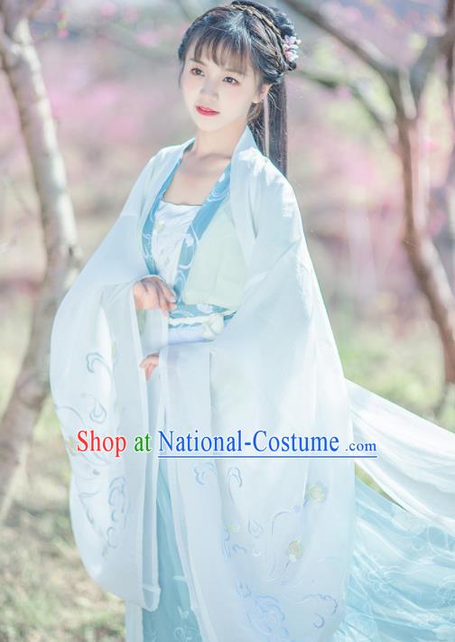 Chinese Ancient Royal Princess Embroidered Hanfu Dress Traditional Tang Dynasty Imperial Consort Historical Costume for Women