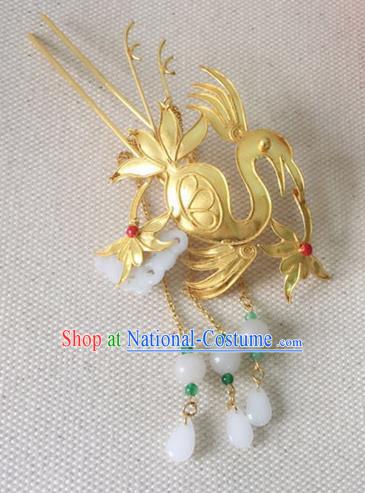 Handmade Chinese Palace Queen Phoenix Tassel Hairpins Ancient Traditional Hanfu Hair Accessories for Women