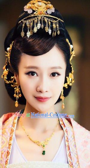 Handmade Chinese Palace Queen Hair Crown Tassel Hairpins Ancient Traditional Hanfu Hair Accessories for Women