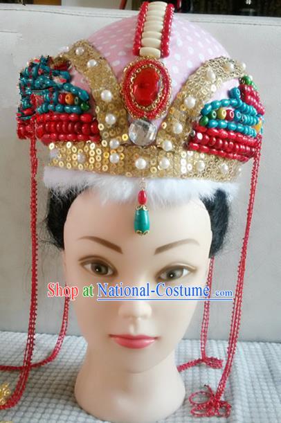 Handmade Chinese Qing Dynasty Palace Princess Tassel Hat Hairpins Ancient Traditional Hanfu Hair Accessories for Women