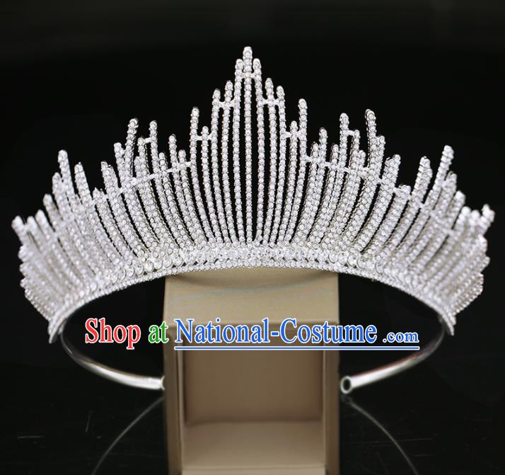 Top Grade Handmade Baroque Bride Crystal Royal Crown Princess Wedding Hair Accessories for Women