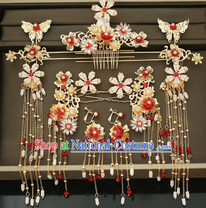 Handmade Chinese Ancient Wedding Hair Comb Hairpins Traditional Bride Hanfu Hair Accessories for Women