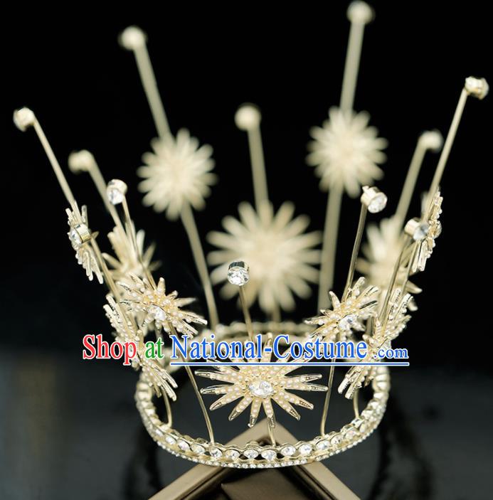 Top Grade Handmade Baroque Bride Royal Crown Princess Wedding Hair Accessories for Women