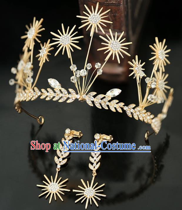 Top Grade Handmade Baroque Royal Crown Princess Wedding Bride Hair Accessories for Women